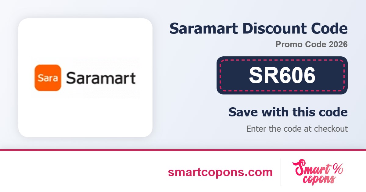 Saramart discount code SR606 2026