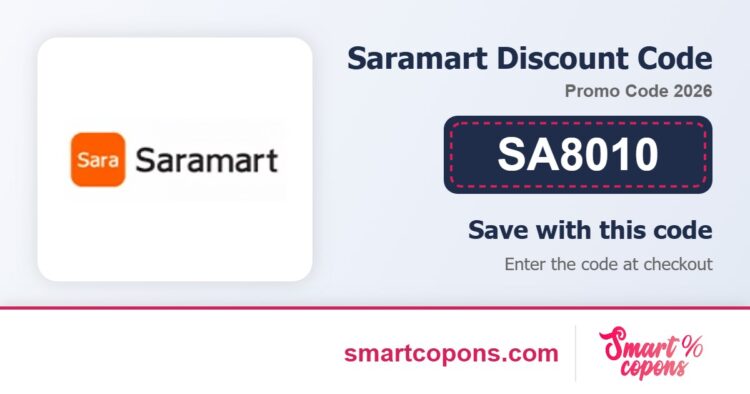 Saramart discount code SA8010 2026