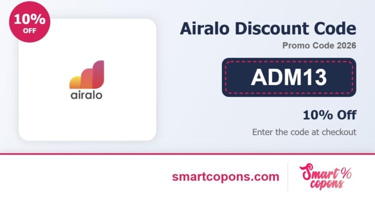 Airalo discount code ADM13 2026