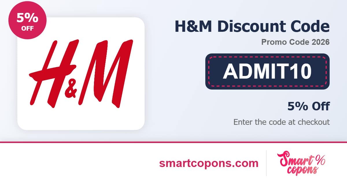 H&M discount code ADMIT10 2026